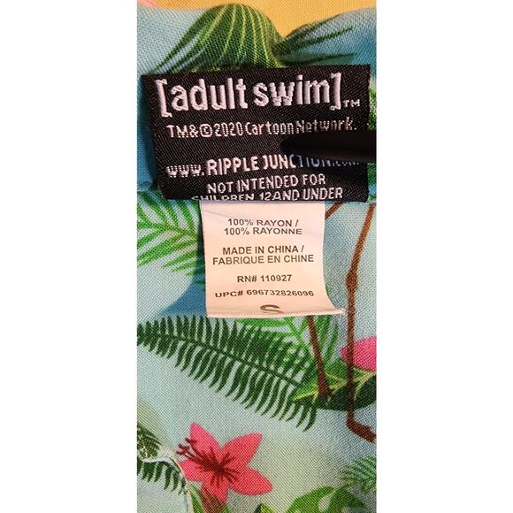 Rick and Morty Men's S Short Sleeve Button Front Hawaiian Shirt - Picture 4 of 5